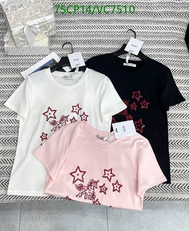 Dior Cotton Crew Neck T-Shirt with Star & Unicorn Print - Casual Chic Apparel