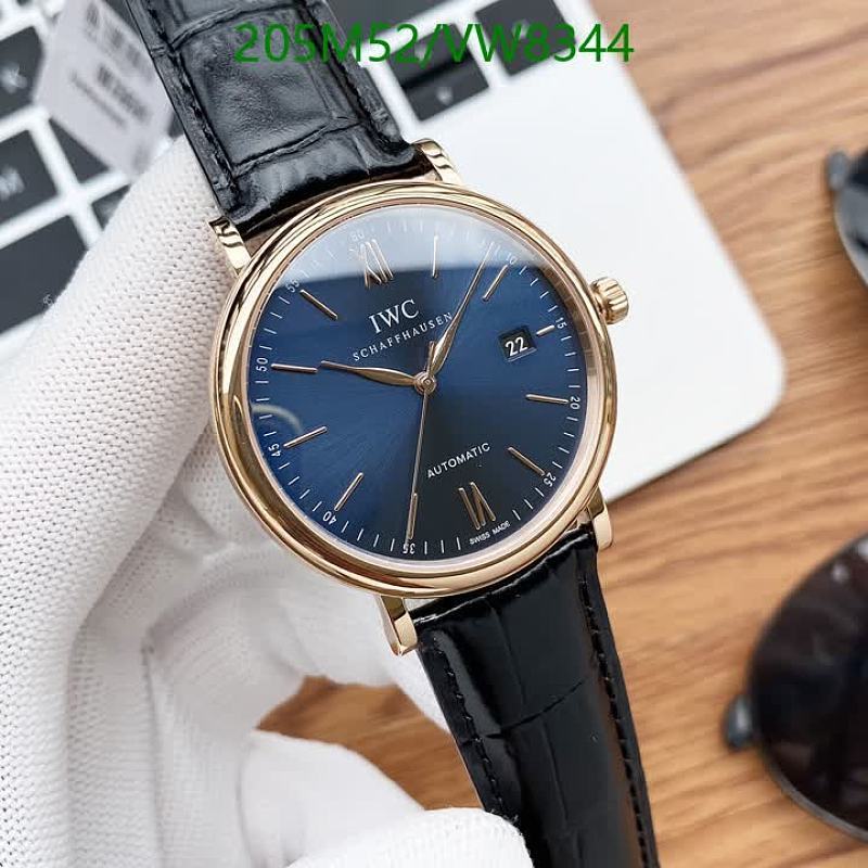 IWC Schaffhausen Automatic Watch with Blue Dial and Leather Strap