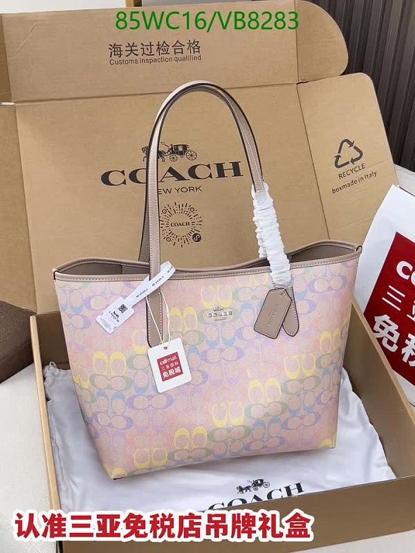 Coach Women's Tote Bag - PVC Coated Canvas Leather, Pink Multi-Color