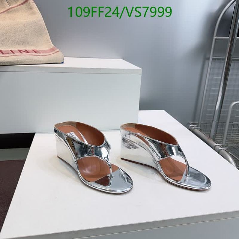 Alaia Women's Silver Wedge Mules - Cowhide & Sheepskin - EU 35-41