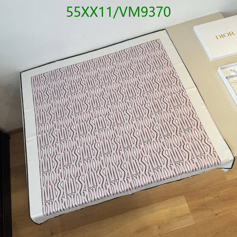 Dior Real Silk Scarf 90x90cm - Elegant Pink Monogram Design