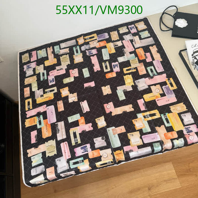 Chanel Silk Scarf 90x90CM - Elegant Cashmere Feel Ticket Print Scarf