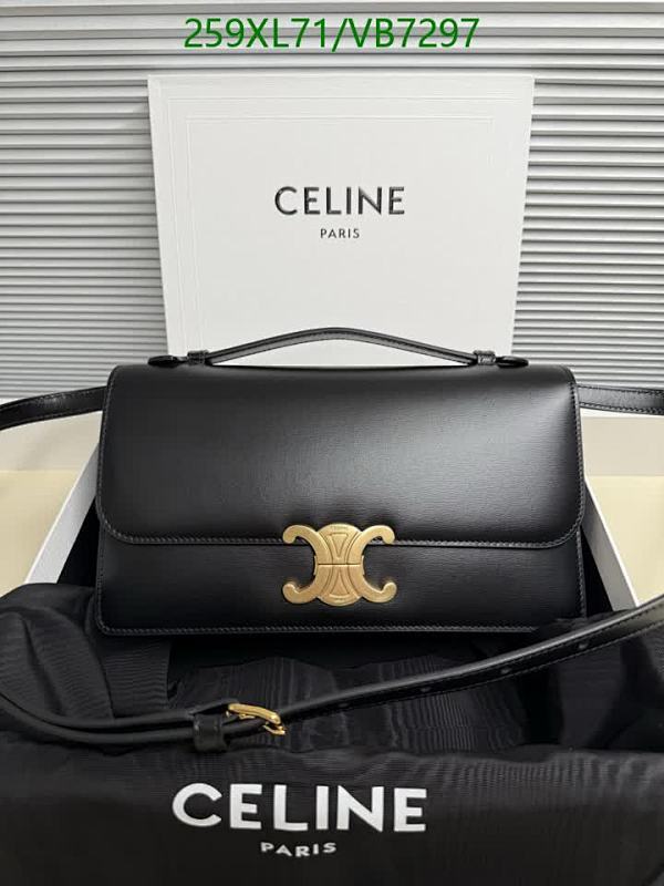 Celine Triomphe Medium Bag in Shiny Calfskin - Elegant Black Handbag