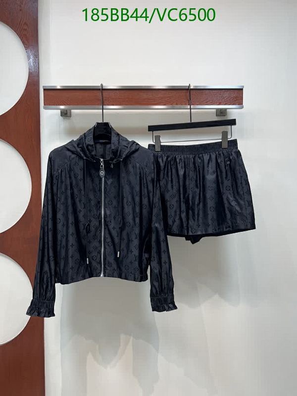 Louis Vuitton Monogram Windbreaker & Shorts Set - Stylish Black Polyester Outfit