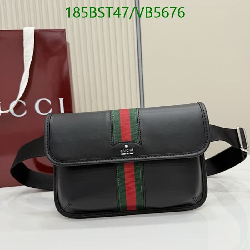 Gucci Black Leather Belt Bag with Iconic Web Stripe - Stylish & Versatile