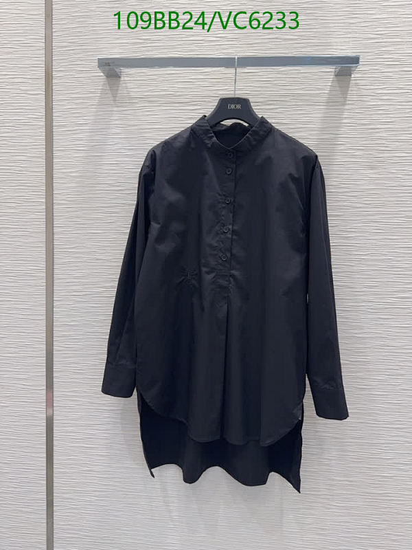 Dior Women's Classic Black Long-Sleeved Stand Collar Shirt - Elegant & Versatile