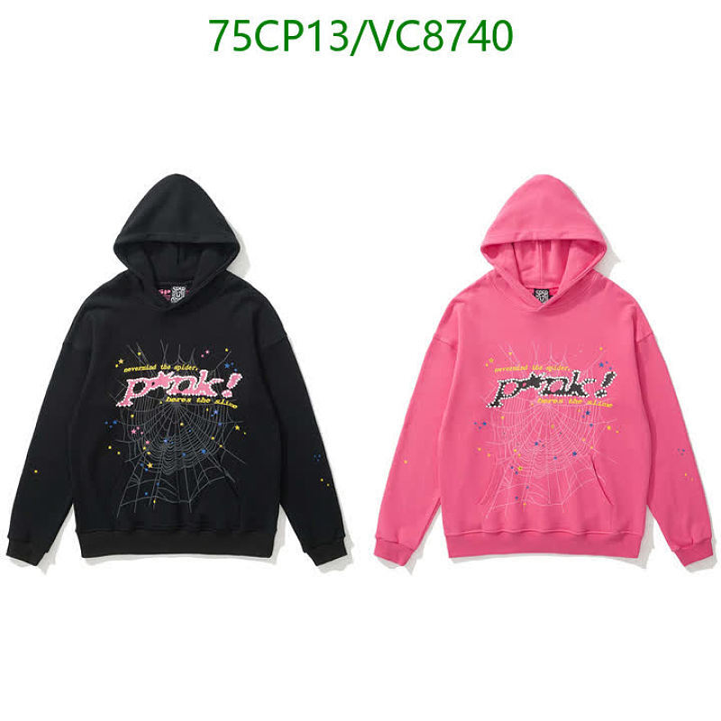 Sp5der Clothing Pink and Black Spiderweb Graphic Hoodies