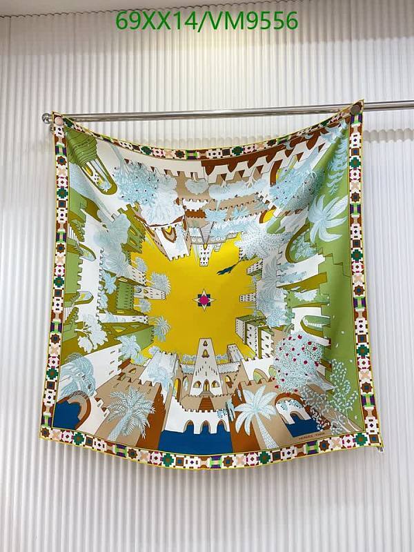 Hermès Silk Scarf VM9556 - Luxurious 90x90CM Square Scarf for Women