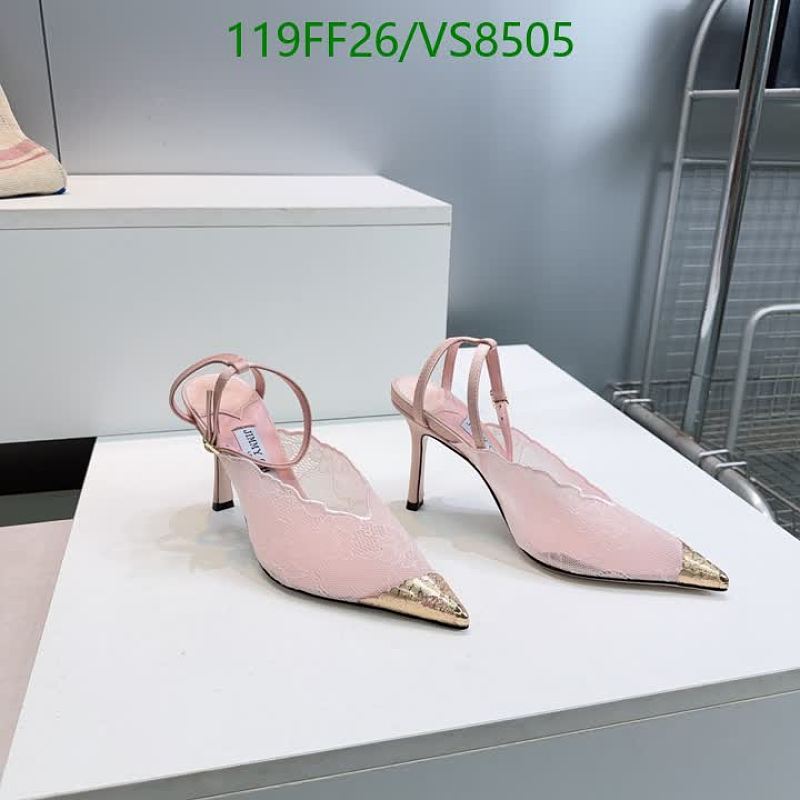 Jimmy Choo Women's Pink Mesh Slingback Pointed Toe Heels