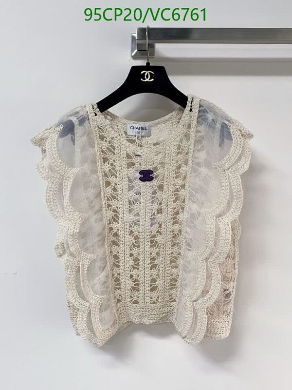 Chanel Crocheted Lace Knit Top Sleeveless Blouse - Elegant Summer Apparel