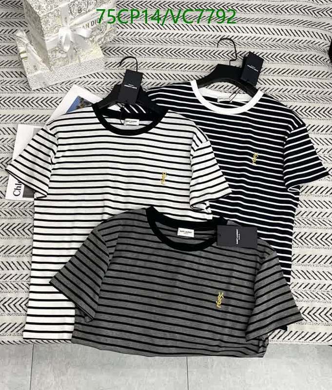 Yves Saint Laurent Striped Cotton T-Shirt with YSL Logo - Classic & Comfortable