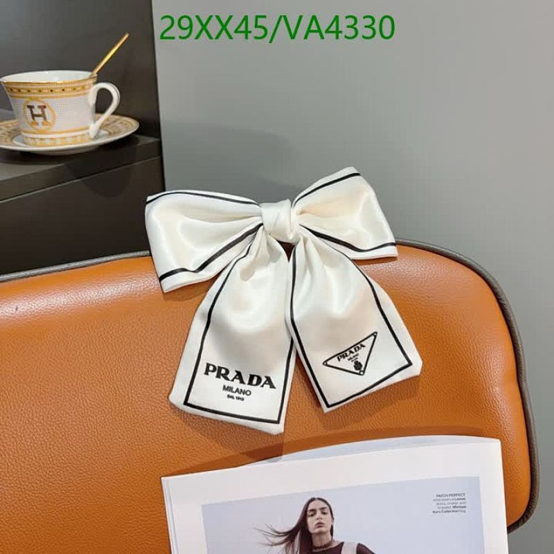 Prada Milano Elegant Silk-Blend Bow Hair Tie Headband Accessory