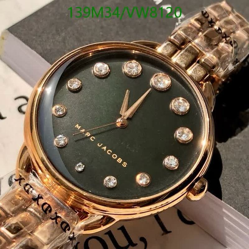 Marc Jacobs Women's Rose Gold Stainless Steel Watch with Dark Dial