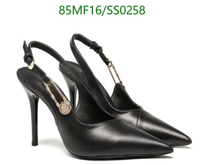 Versace Women's Black Slingback Pumps with Medusa Safety Pin Detail