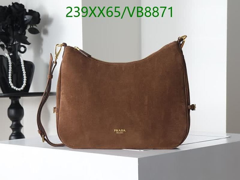 Prada Suede Hobo Shoulder Bag - Genuine Leather, Brown