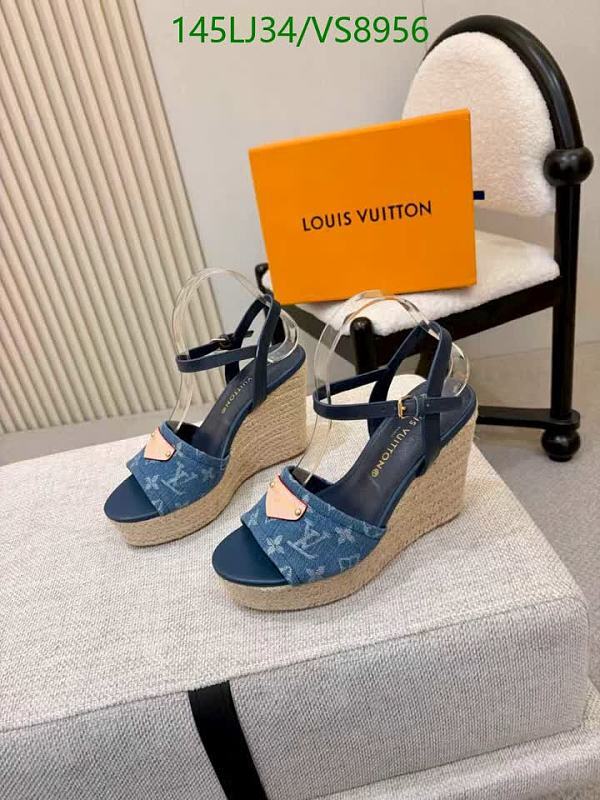 Louis Vuitton Women's Denim Wedge Espadrille Sandals - Blue, EU 34-42