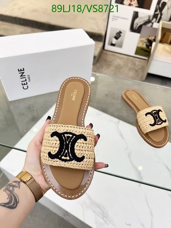 Celine Women's Genuine Leather & Raffia Slide Sandals - EU 35-42