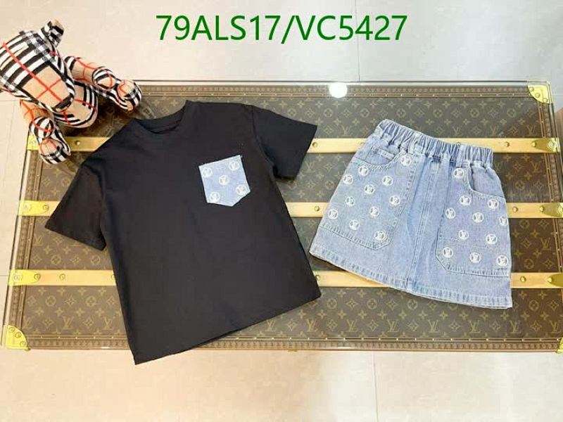 Louis Vuitton Kids' T-Shirt & Denim Skirt Set - Stylish & Comfortable Apparel