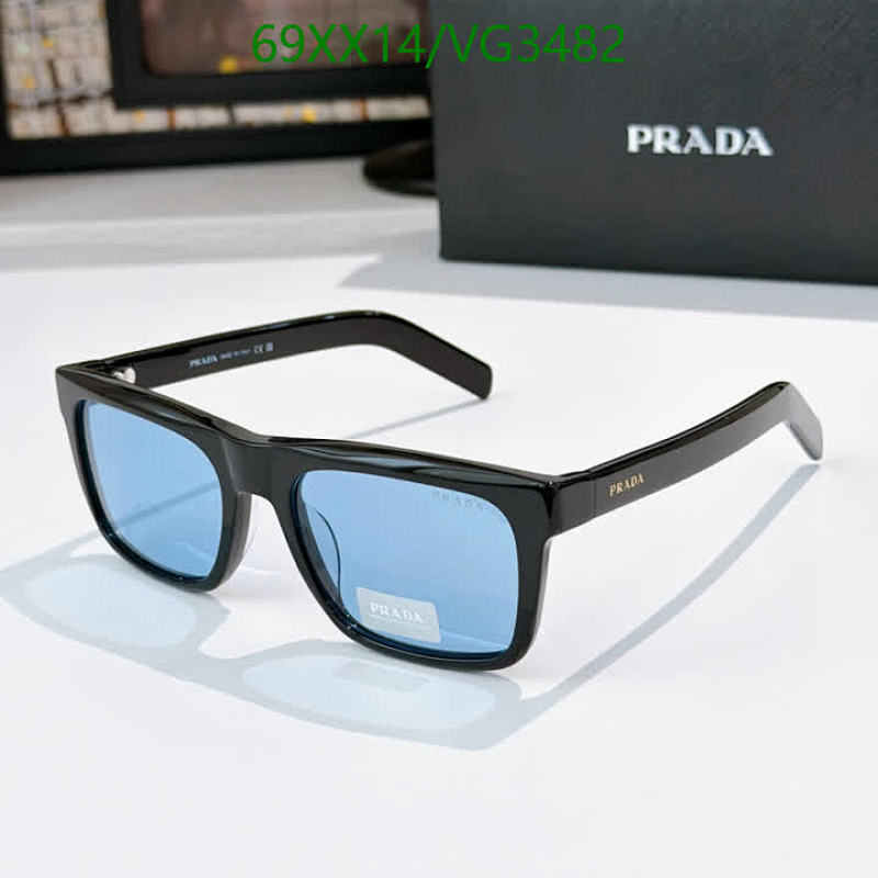 Prada VG3482 Square Sunglasses with Blue Lenses - Stylish & Protective 21 Prada VG3482 Square Sunglasses with Blue Lenses - Stylish & Protective