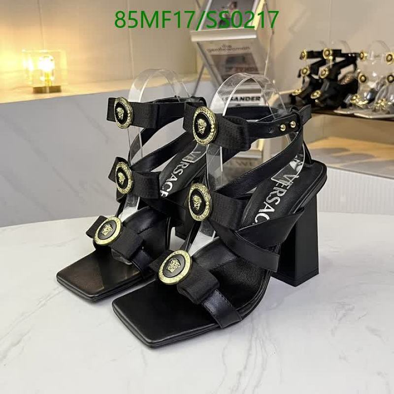 Versace Women's Black Leather Medusa Studded Heeled Sandals