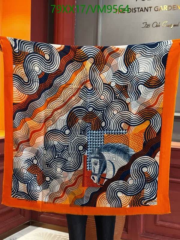 Hermes Luxurious Abstract Horse Print Scarf 110x200CM - Elegant Silk Blend