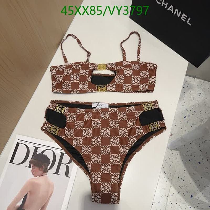 Loewe Brown Anagram Bikini Set - Stylish Two-Piece Swimsuit for Women