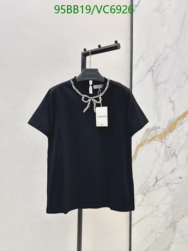 Valentino Women's Cotton T-Shirt with Embellished Bow - Black, Short Sleeve