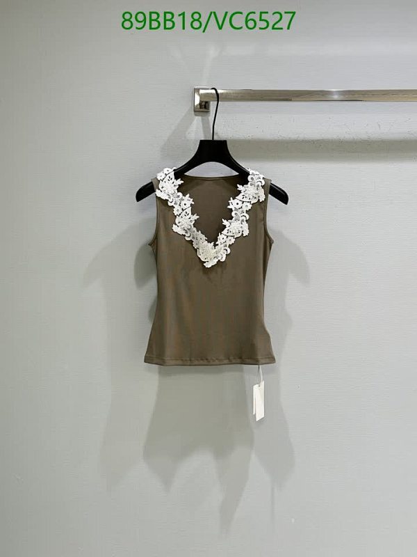 Louis Vuitton Women's Cotton Sleeveless Top with Elegant Lace Trim