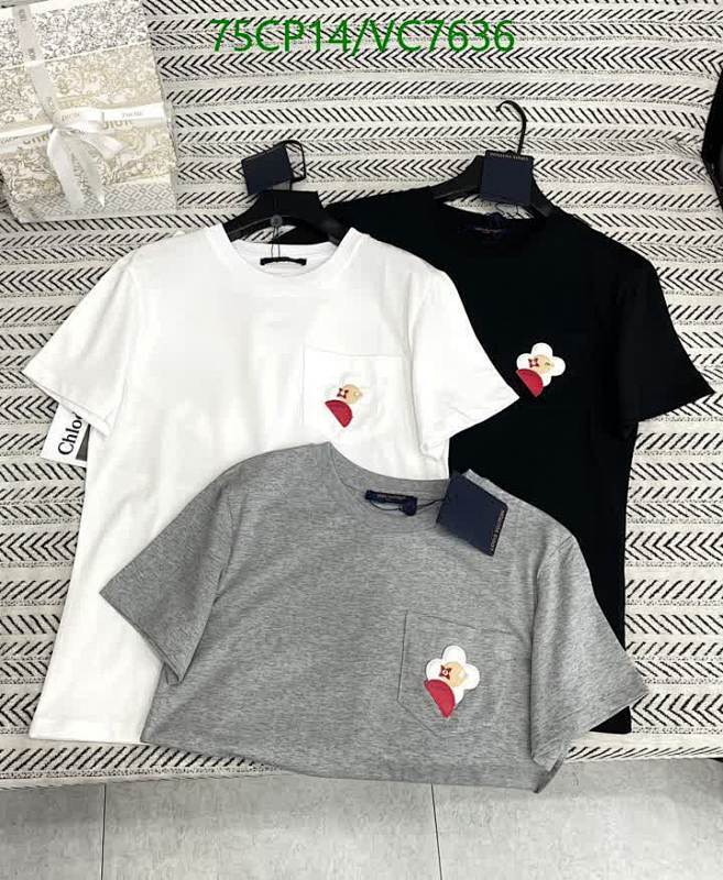 Louis Vuitton Cotton Crewneck T-Shirt with Embroidered Patch Pocket