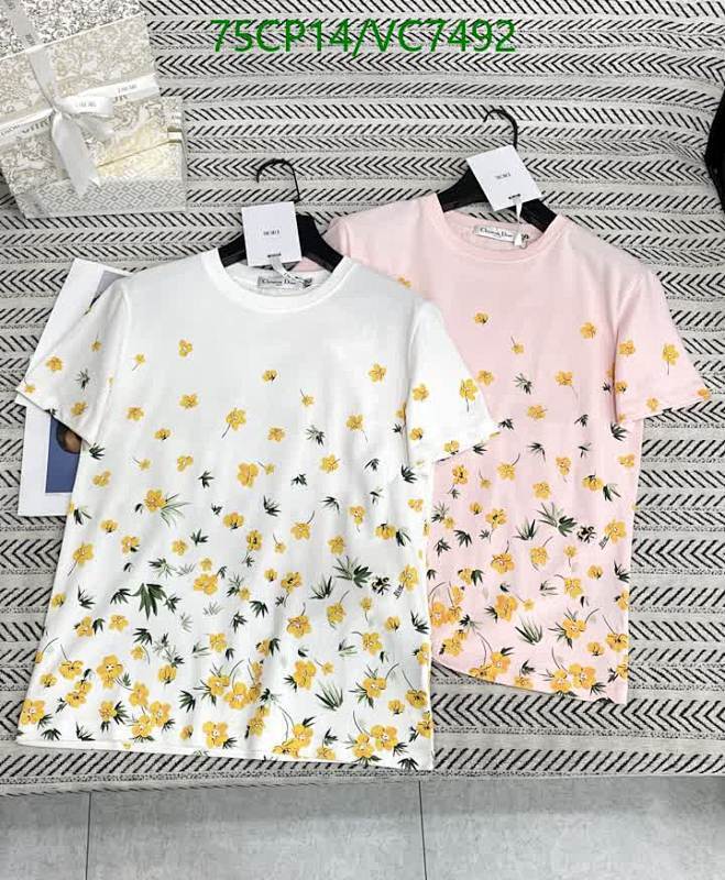 Dior Elegant Floral Print Cotton T-Shirt for Women - Short Sleeve Crew Neck Top