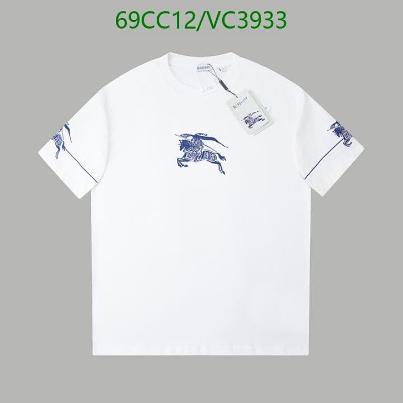 Burberry Cotton T-Shirt with Equestrian Knight Design - Short Sleeve Top