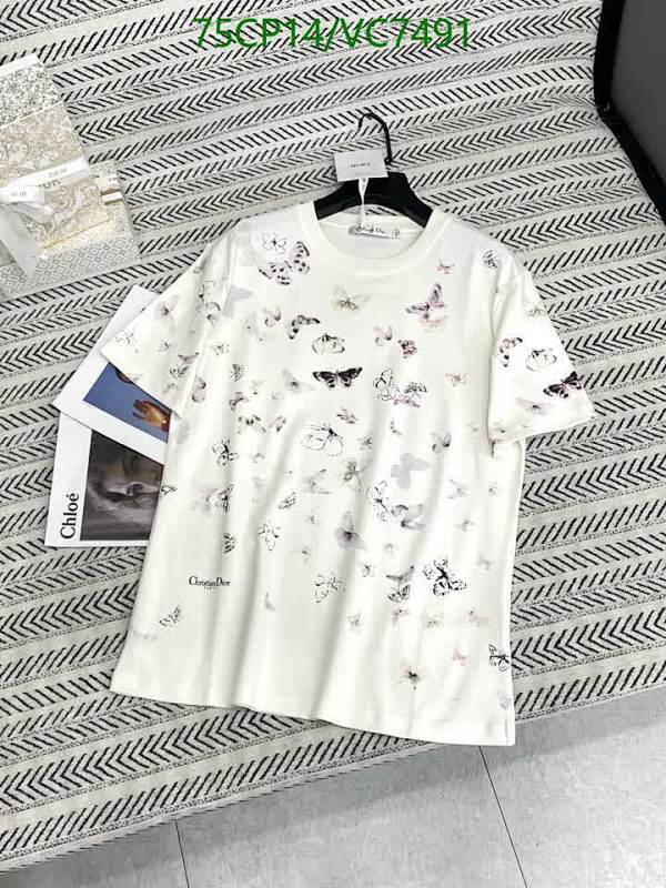 Dior Butterfly Print Short Sleeve T-Shirt - Premium Cotton Crew Neck Top