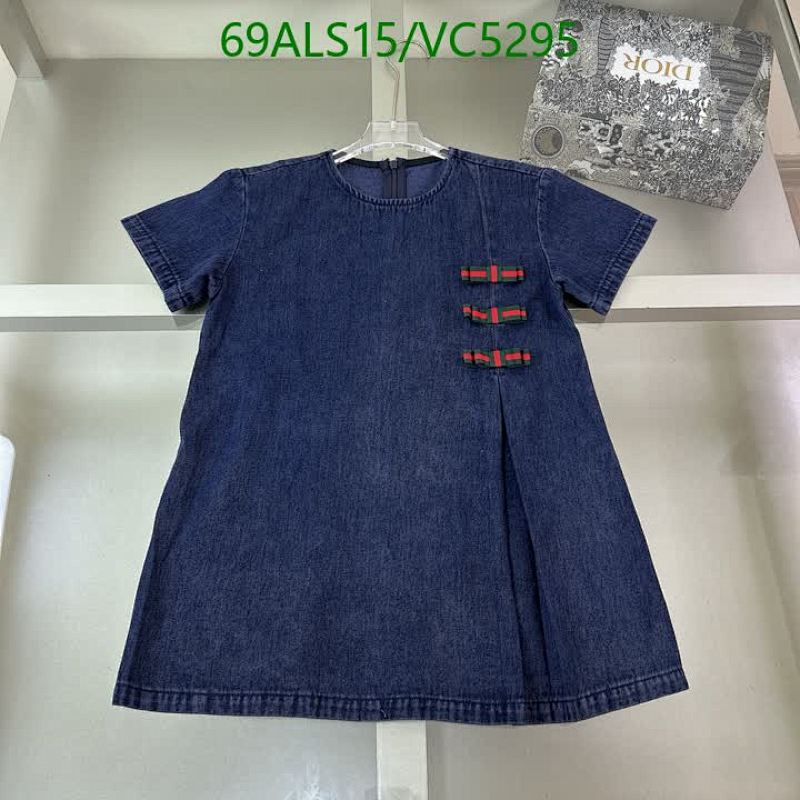 Gucci Kids Denim Dress with Signature Web Detail - Comfortable and Stylish