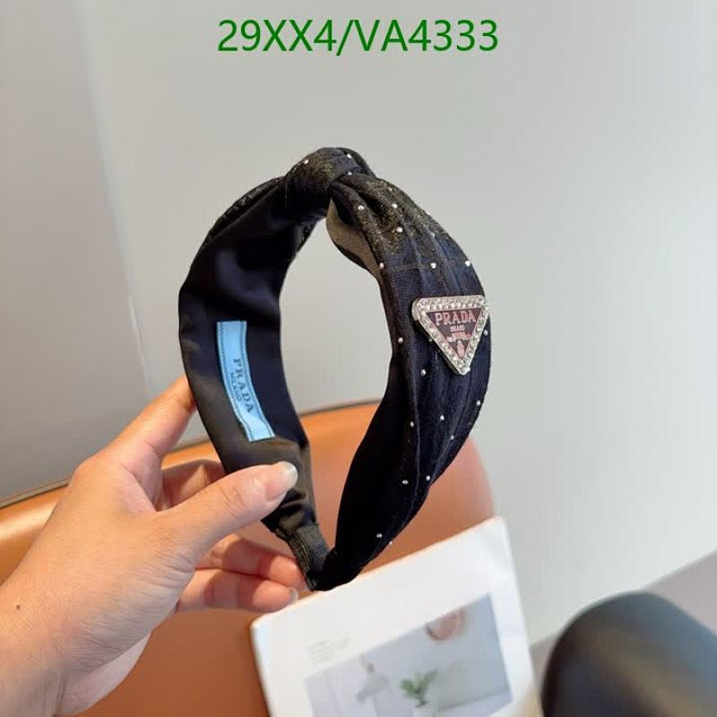 Prada Black Knotted Headband with Crystal Embellishments - Elegant Hair Accessory