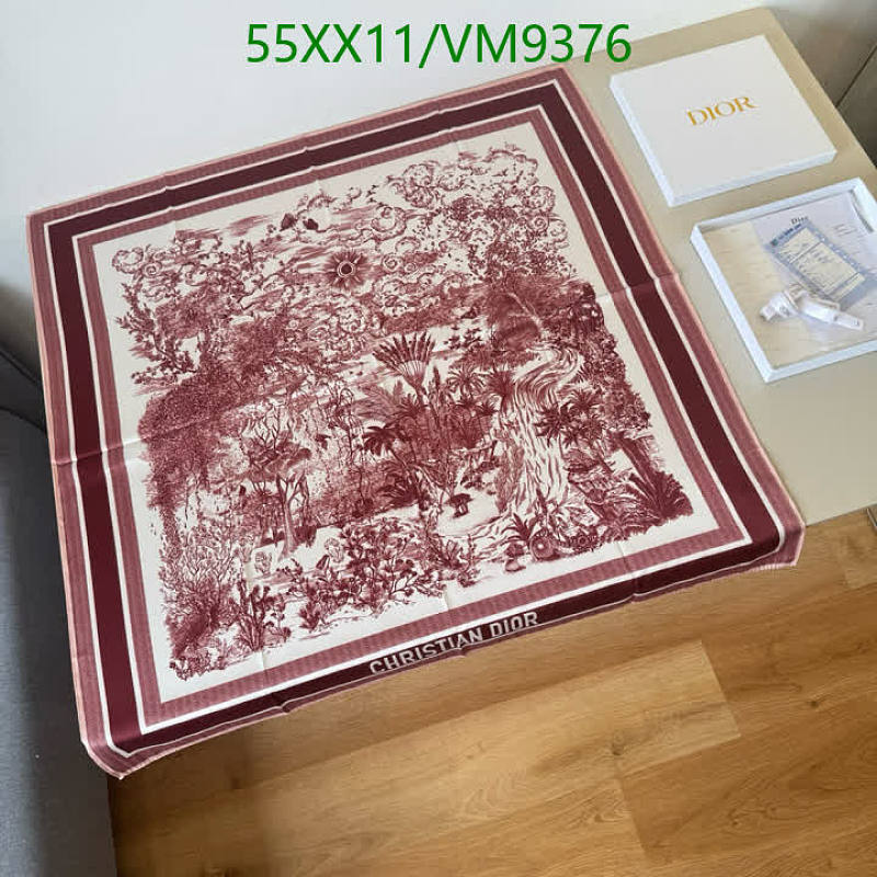 Dior Christian Dior 90x90cm Real Silk Scarf - Elegant Red and Cream