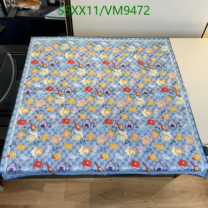 Gucci Mulberry Silk Scarf 90x90CM with Playful Cartoon Print