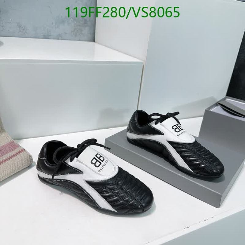 Balenciaga Women's Black & White Leather Low-Top Sneakers