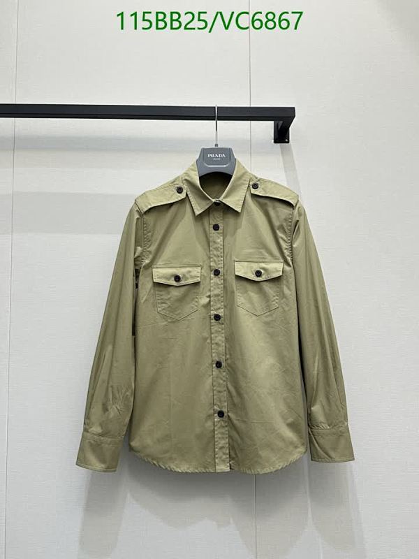 Prada Cotton Military-Style Shirt for Men - Long Sleeve Button-Down