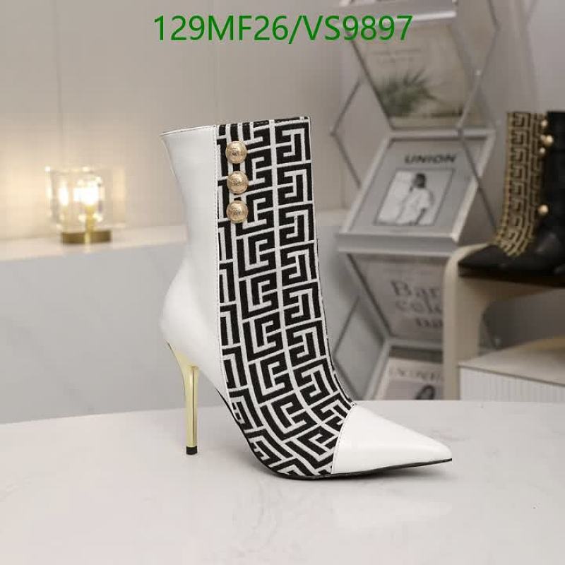 Balmain Women's Patterned Ankle Boots - Stylish Pointed Toe High Heel Shoes