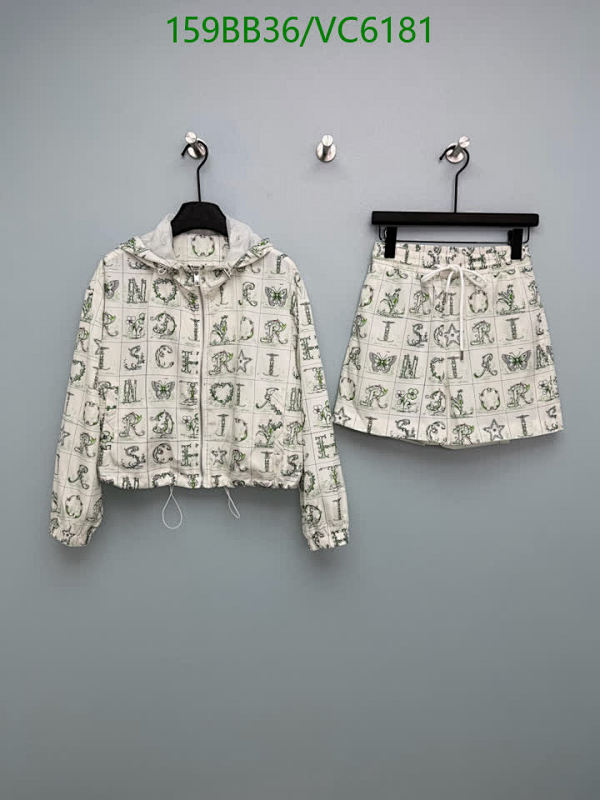 Dior Women's Nylon All-Over Logo Print Hooded Jacket and Skirt Set