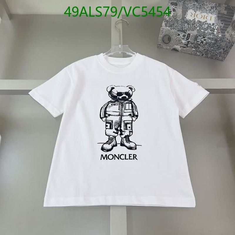Moncler Kids' White Cotton T-Shirt with Cool Bear Graphic - VC5454