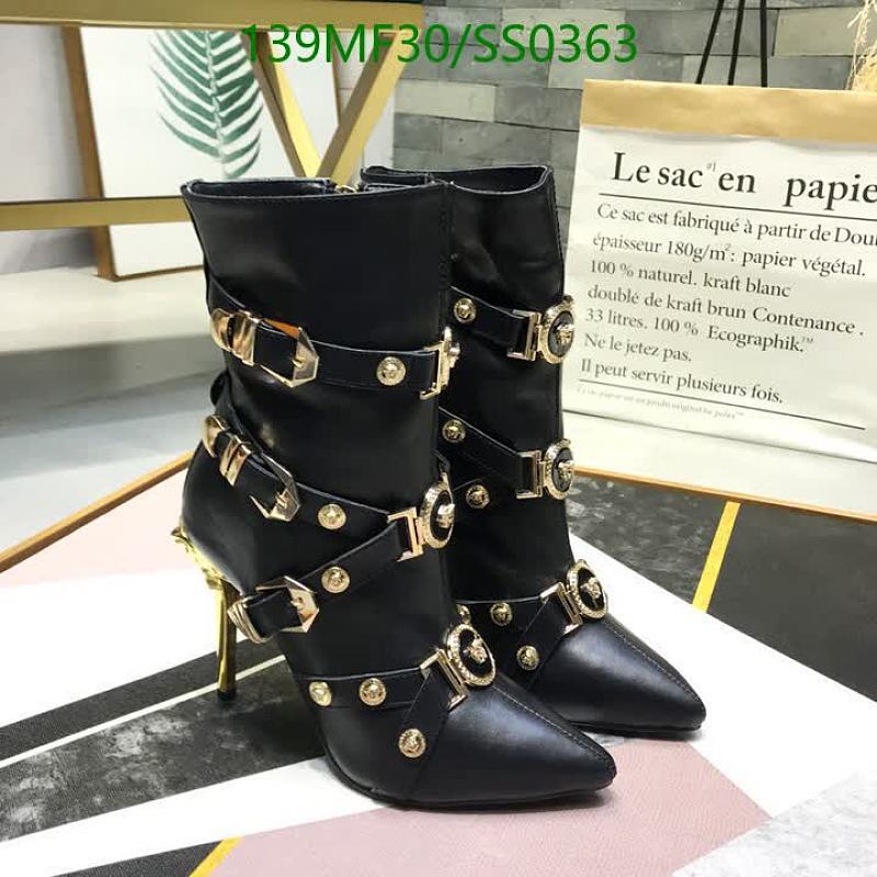 Versace Women's Black Leather High-Heel Boots with Gold Medusa Accents