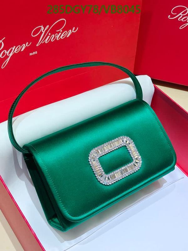 Roger Vivier "Belle Vivier" Satin Shoulder Bag with Crystal Buckle