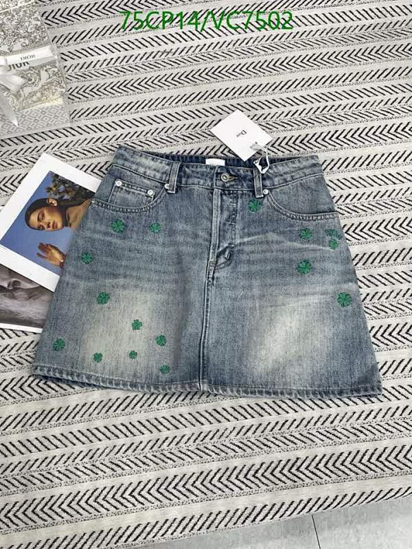 Dior Women's Denim Mini Skirt with Clover Embroidery - Stylish & Versatile