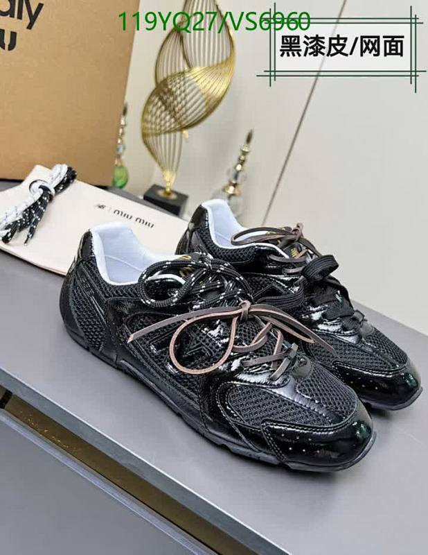 Miu Miu Women's Black Patent Leather & Mesh Running Sneakers