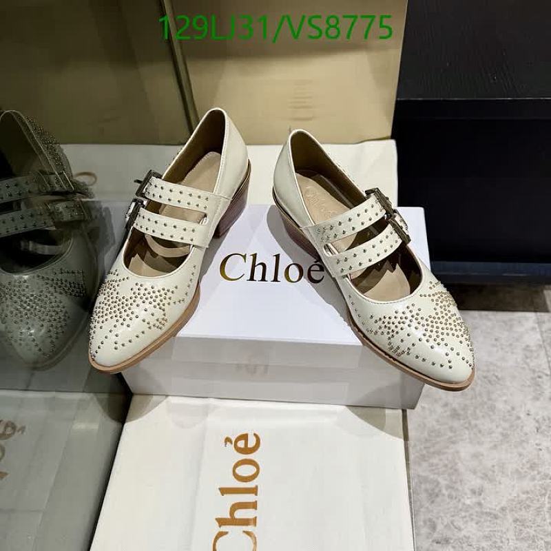 Chloé Women's Studded Mary Jane Heel Shoes - White Leather