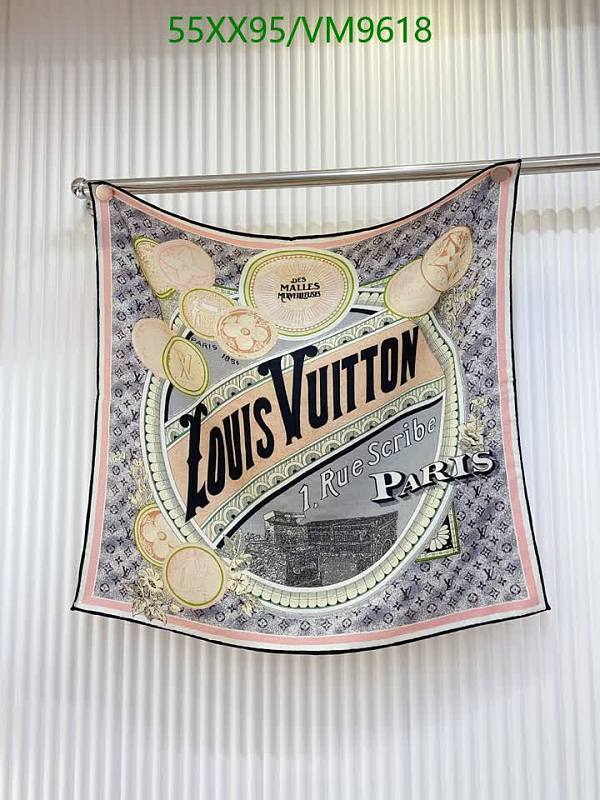 Louis Vuitton Real Silk Scarf 60x60cm VM9618 Paris Collection