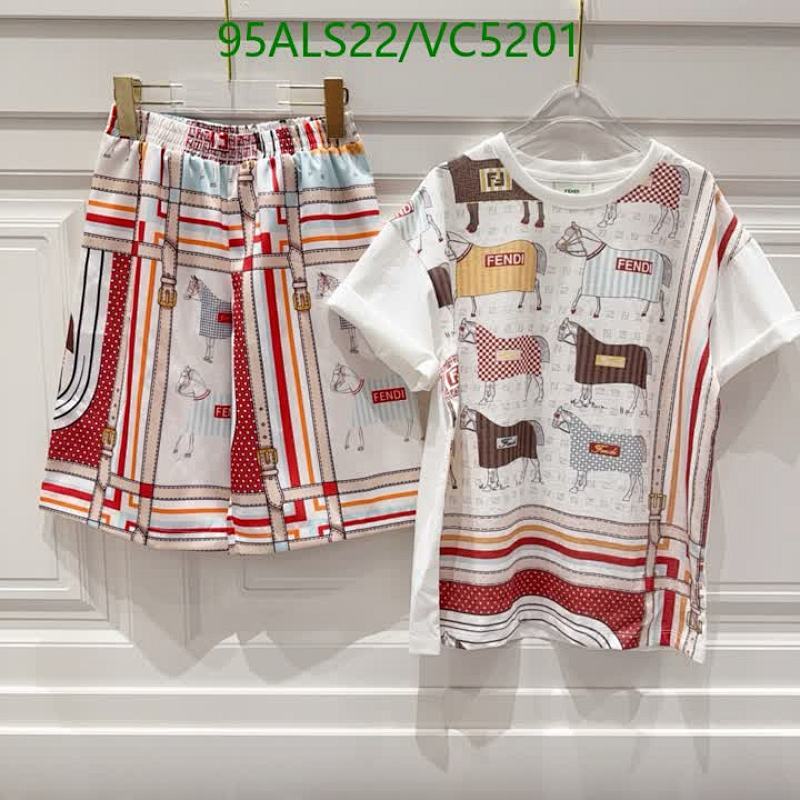 Fendi Kids' Playful Horse Print T-Shirt & Skirt Set - White Cotton Outfit