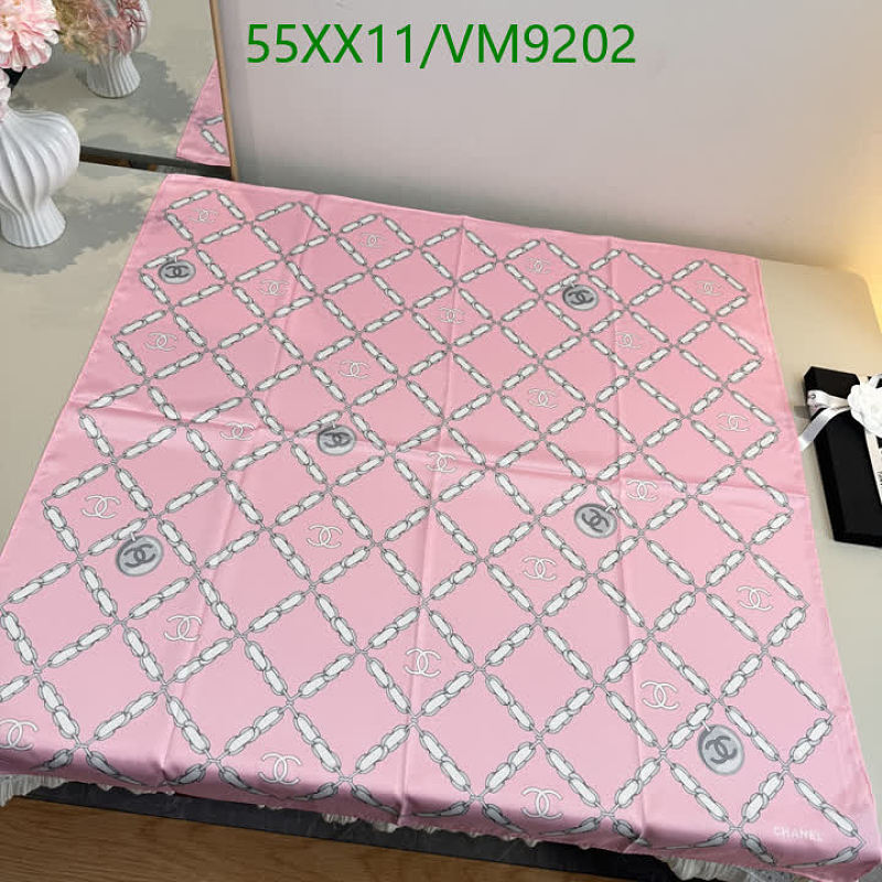 Chanel Real Silk Scarf 90x90cm Pink Chain Link Print