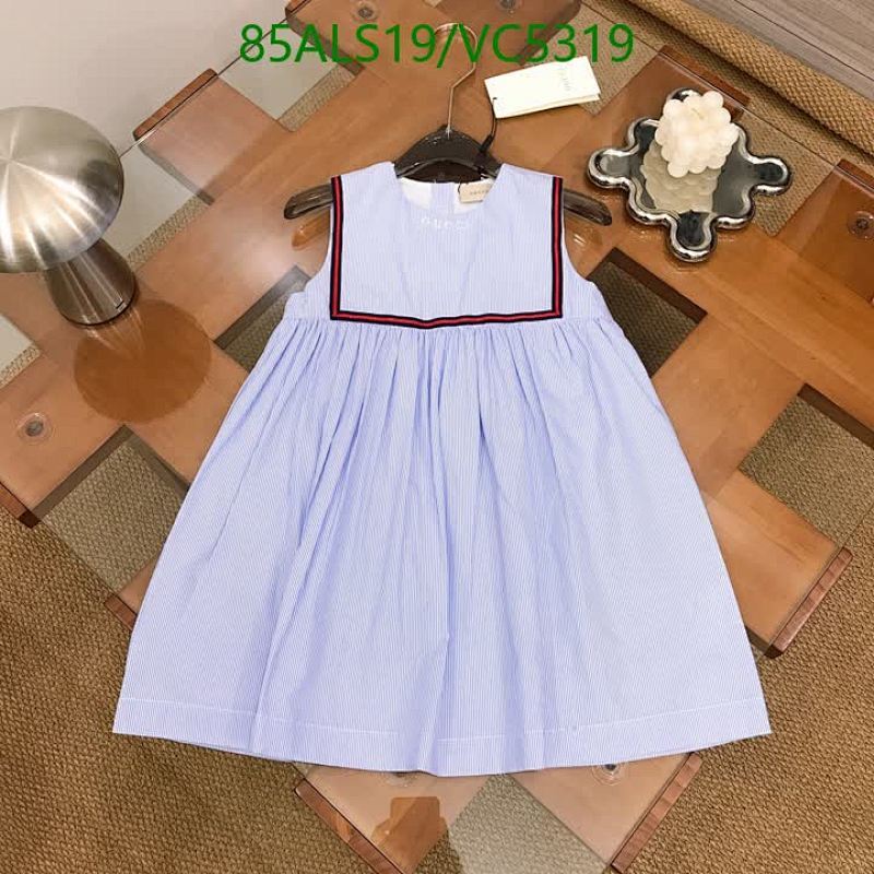 Gucci Kids' Striped Cotton Sailor Collar Dress - Adorable & Comfortable